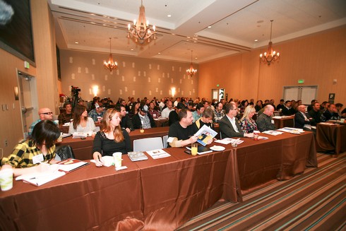 A crowd of 135 came to the Shorebreak Hotel to hear PacSun CEO Gary Schoenfeld.