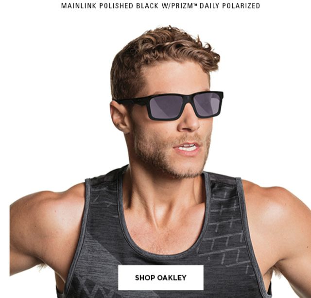 An image from the Kohl's email announcing Oakley is now sold at Kohl's